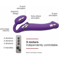 Strap-On-Me Vibrating Bendable Strap On Purple M