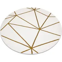 Rugsx Exklusiv EMERALD Matta 1013 circle - glamour, snygg geometrisk kräm / guld cirkel 200 cm