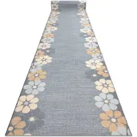 Rugsx Löpare anti-halk MARGARETKA blomma gummi grå 120 cm 120x740 cm