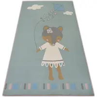 Rugsx Matta för barn LOKO Mouse grön anti-slip 160x220 cm