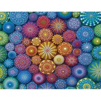 Ravensburger - Strlande Rainbow Mandalas - 2000 Piece Jigsaw Puzzle - Bold Vivid Colors - Intrikade mlade stenar i Rainbow Art - Frameble - Pre