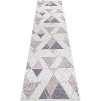 Rugsx Matta SISAL SION Löpare Geometric, Triangles 3006 Flat vävd ecru / rosa 70x250 cm