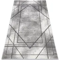 Rugsx Modern NOBLE matta 1520 45 Vintage, geometrisk, rader - structural två nivåer av hudna grå 80x150 cm