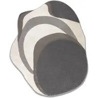 Rugsx DUNE 8083 SHAPE matta kräm / grå – Abstraktion, struktur, oregelbunden form 200x290 cm