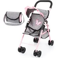 Bayer Dockvagn barnvagn rosa/grå med väska 21533AD