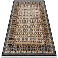 Rugsx Matta Ull KESHAN fringe, Ram oriental 6428/53551 beige / marin 120x145 cm