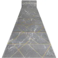 Rugsx Exklusiv EMERALD Löpare 1012 glamour, snygg marble, geometrisk grå / guld 80 cm 80x1400 cm