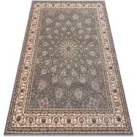 Rugsx Matta Ull NAIN Rosett, ram, 1180/51034 blå / beige 200x300 cm