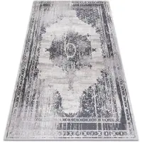 Rugsx ANDRE 1187 tvättmatta Prydnad, årgång halkskydd - svart / vit 160x220 cm