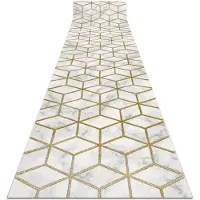 Rugsx Exklusiv EMERALD Löpare 1014 glamour, snygg kub kräm / guld 100 cm 100x730 cm