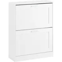 SoBuy Skoskåp 2 fack Vit 60x80x25 cm
