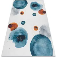 Rugsx ANDRE 1112 tvättmatta Abstraktion halkskydd - vit / blå 160x220 cm