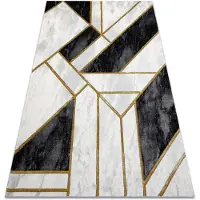 Rugsx Exklusiv EMERALD Matta 1015 glamour, snygg marble, geometrisk svart / guld 120x170 cm