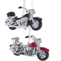 Kurt S. Adler Kurt Adler Julmotorcykel 4,8 X 2,8 (rd och svart) Plastdekorationer fr jul och heminredning