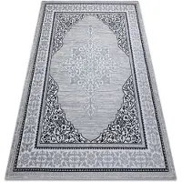 Rugsx Modern GLOSS Matta 8490 52 Ornament, snygg, ram elfenben / grå 240x330 cm