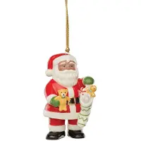 Lenoxx 894884 African American Santa & Stocking Ornament