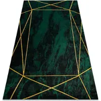 Rugsx Exklusiv EMERALD Matta 1022 glamour, snygg geometrisk, marble flaska grön / guld 160x220 cm