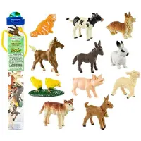 Safari Ltd. Farm Babies Toob - Figurer: Donkey Pony Goat Lamb Horse Cat Corgi Pig Chicken Holstein Bunny - Education Toy Figures For Boys Girls &