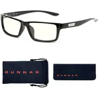 Gunnar - Premium Spel- och Datorglasögon - Blockerar 35% Blått Ljus - Riot, Onyx, Klart Toning