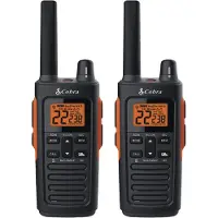 Cobra RX680 Vattentt Walkie Talkies - Uppladdningsbara 60 frinstllda kanaler lng rckvidd 38-mile tvvgsradioset (2-pack) svart och orange