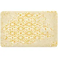 Rugsx Badrumsmatta STROFI blommor, antislip, mjuk - gul 50x80 cm