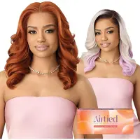 Outre Airtied 100 % helt handbunden peruk - Mnniskohrblandning - Mjuka lockar 18 (OFF BLACK 1B)