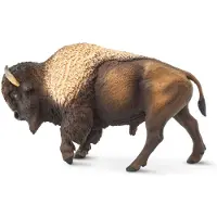 Safari Ltd. North American Bison Figurine - Realistisk 5" Wildlife Figurine - Pedagogisk leksak fr pojkar, flickor och barn i ldrarna 3+