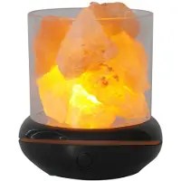 Melitt Aroma Diffuser Kristall Salt Sten Nattljus Mist Luftfuktare USB Eterisk Oil Diffuser Luftfuktare för Car Home Svart