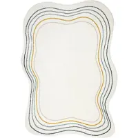 Rugsx Matta FUSION 5707 vit / mörkgrön Shape - Abstraktion, modern, abstrakt, oregelbunden 160x220 cm