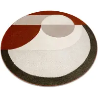 Rugsx DUNE 8088 matta cirkel kräm / terrakotta – geometrisk, struktur cirkel 120 cm