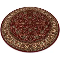 Rugsx Ullmatta KASHQAI 4362 302 circle prydnad rödvin / beige cirkel 200 cm