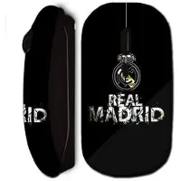 CAPACHEAP Souris sans fil - Real Madrid - Football - Noir - Clé USB wifi - Compatible Mac et PC