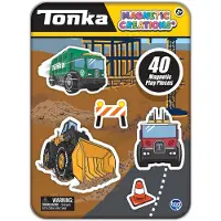 TCG Toys Tonka Magnetic Creations plt med 40 magnetiska lekstycken i plt som fungerar som frvaringsutrymme i flera frger