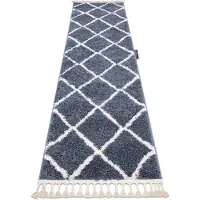 Rugsx Matta, Löpare BERBER CROSS grå - för kök, korridor och hall 70x200 cm