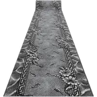 Rugsx Löpare BCF MORAD Trio blommor blad grå 90 cm 90x370 cm