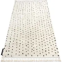 Rugsx Matta BERBER SYLA B752 dots grädde Fringe Berber marockansk shaggy 160x220 cm