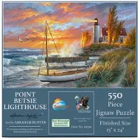 Sunsout Inc - Point Betsie Lighthouse - 550 PC Jigsaw Puzzle av konstnren: Abraham Hunter - Frdig storlek 15 " X 24 " - MPN# 69796