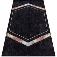 Rugsx MIRO 52025.802 tvättmatta Marble, geometrisk halkskydd - svart 120x170 cm