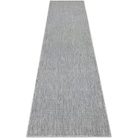 Rugsx Matta, löpare SISAL SION A5165A Melange Platt vävd grå 60x300 cm