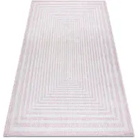 Rugsx Matta SISAL SION labyrint 22376 aztec Platt vävd rosa / ekru 180x270 cm