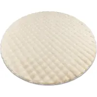 Rugsx Matta BUBBLE circle elfenben 12 IMITATION OF RABBIT FUR 3D strukturell cirkel 80 cm