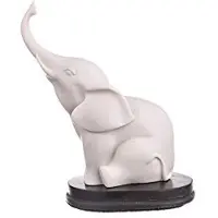 Danila-Souvenirs Dekorativ marmor staty skulptur figur Elefant vit 10,5 cm