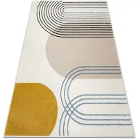 Rugsx Matta FUSION 7157 vit / guld - Geometrisk, modern, abstrakt 280x370 cm