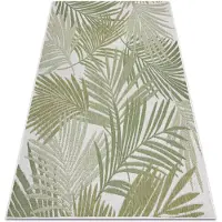Rugsx Matta SISAL SION Palmblad, tropiska 2837 Flat vävd ecru / grön 120x170 cm