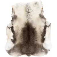 Rugsx RENIFER matta – naturläder, dekorativ, överkast – standard POK017 grå / vit 100x120 cm