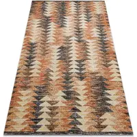 Rugsx Modern matta MUNDO D5781 trianglar 3D utomhus orange / beige 80x250 cm