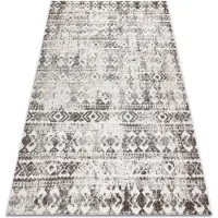 Rugsx Matta Structural SOLE D3732 aztek, ruter - Flat woven beige 140x190 cm