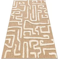 Rugsx SPARK 0711A beige / grädde matta - Labyrint, sisal, strukturell 80x150 cm