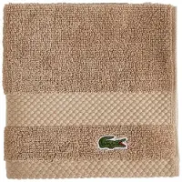 Lacoste Heritage 100 % Supima bomullstvttduk Sand 13" x 13" - Mycket absorberande och snabbtorkande Premium Supermjuk badhandduk Badrumspresen
