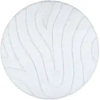 Rugsx Badrumsmatta SUPREME cirkel WAVES, Vågor, halkfri, mjuk - vit cirkel 67 cm